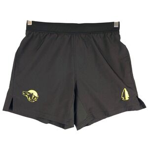 TacHuntFish Mens Black Performance Athletic Shorts Wolf Arrowhead Small